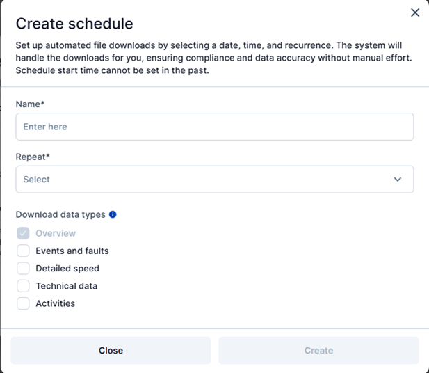 Creare programare descarcare in TachoSync